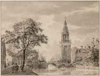 De Torensluis en de Jan Rodenpoortstoren. Tekening. Amsterdam, Stadsarchief Amsterdam